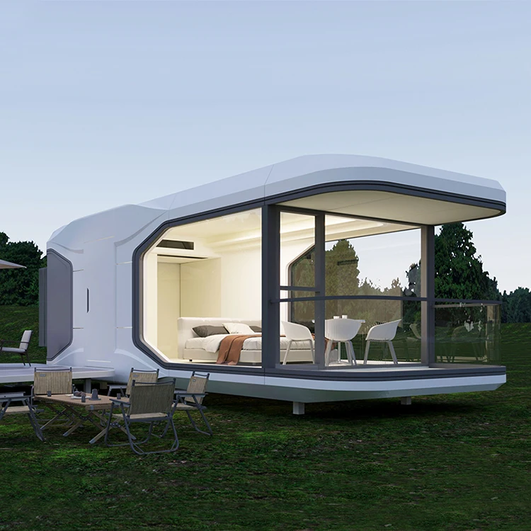 Hight Quality Cabin Pod on Wheels Shipping Green Capsule Houses Modern Acoustic Panel for Vacations