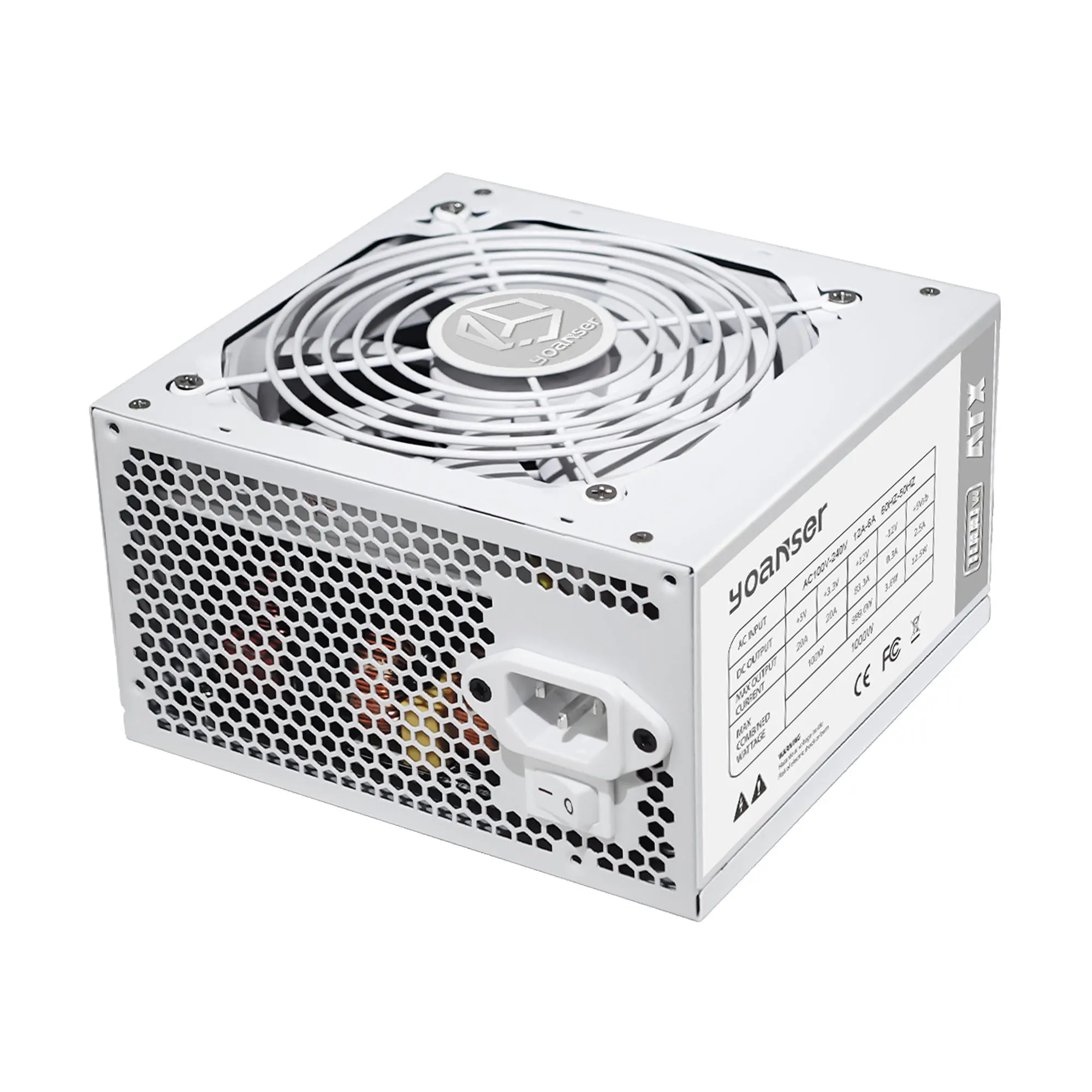 White Atx 80plus gold Efficiency GPU ATX Gaming PC Power Supply 1000W AC100-240V