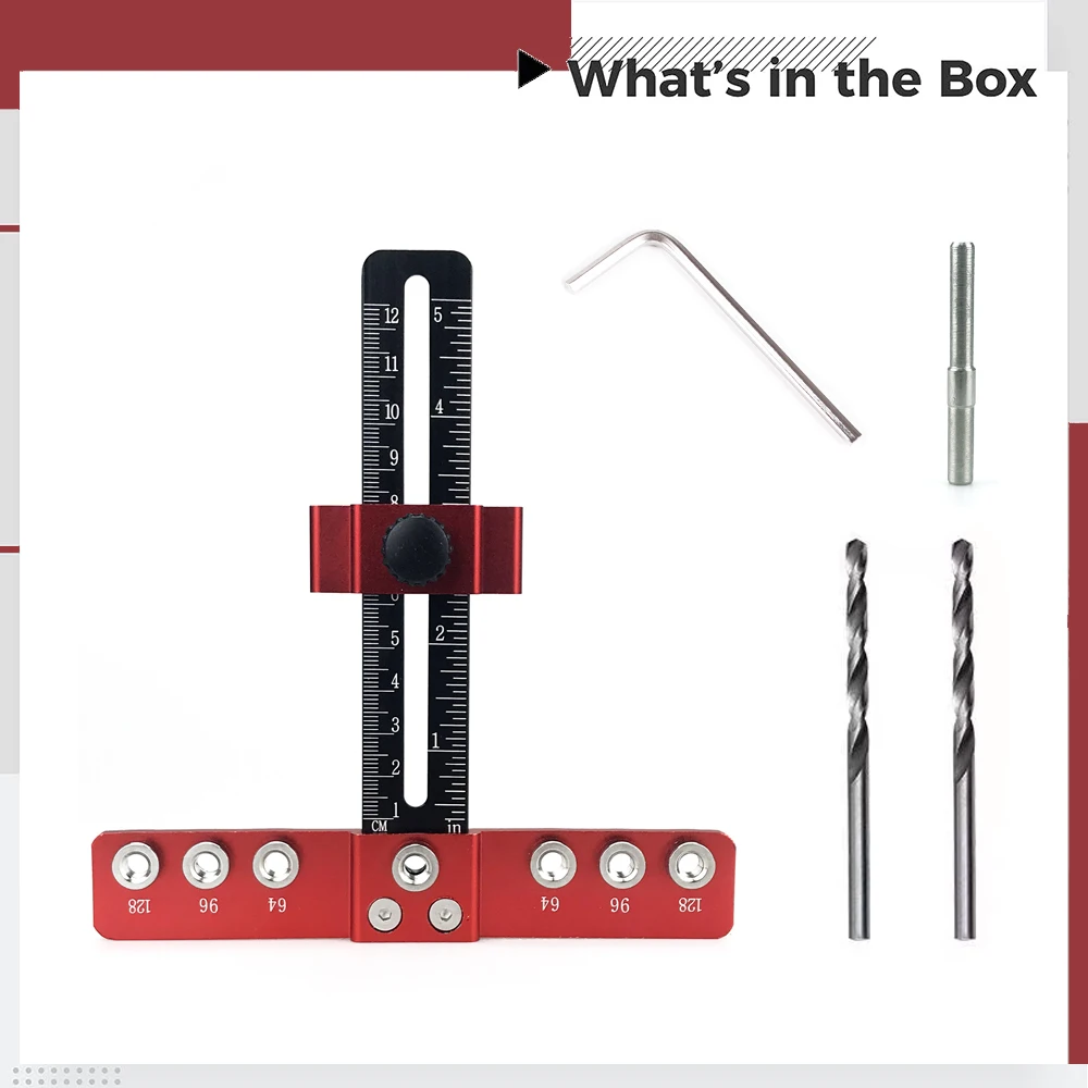 Adjustable Woodworking Drilling Locator Aluminum Alloy Drawer Cabinet Door Handle Hole Drill Guide Hardware Template Tool
