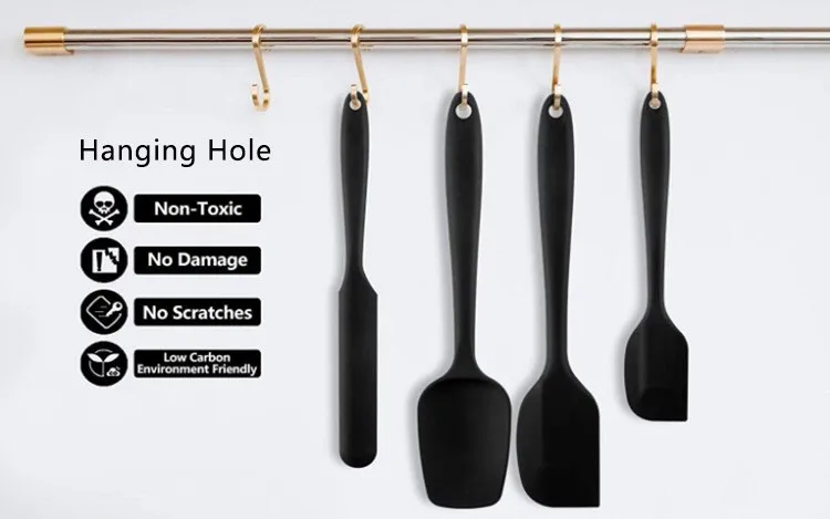 hot sale silicone kitchen utensil set 6 pcs  cream spatula oil brush set for cooking baking