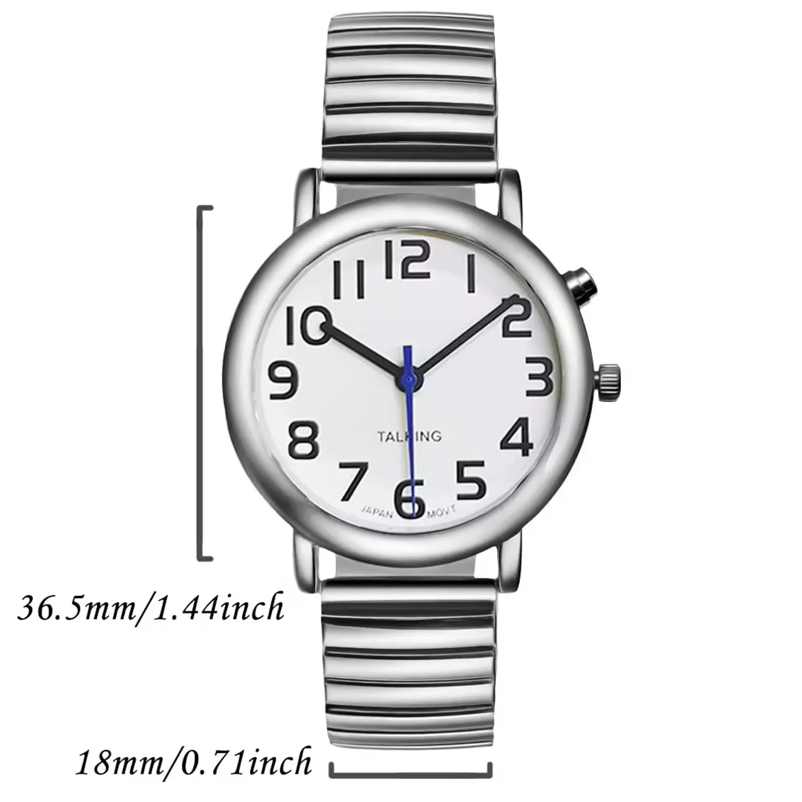 English Talking Watches Unisex for Senior Blind Visually Impaired Man Woman Bracelet Analog Wrist Watch Voice with Speaking
