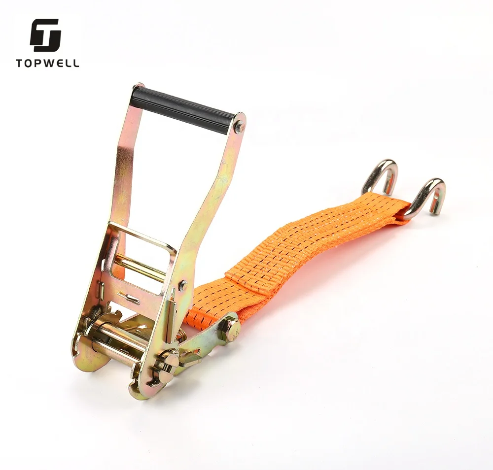 2' 5t Polyester Webbing Cargo Lashing Ratchet Tie Down Strap for Cargo Trunk