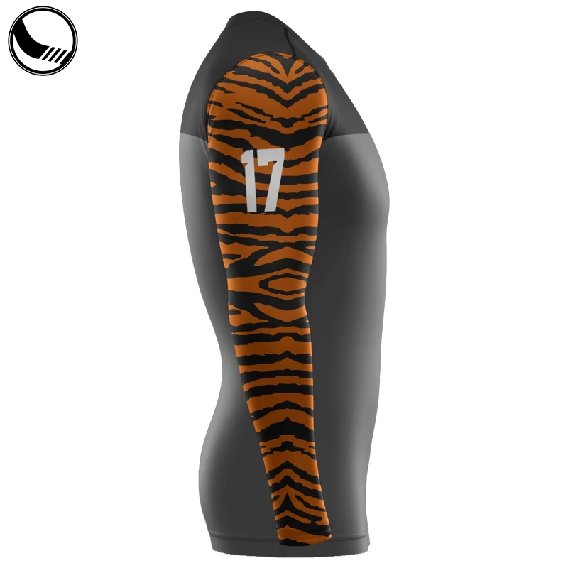 long sleeve men custom sublimated tattoo rash guard