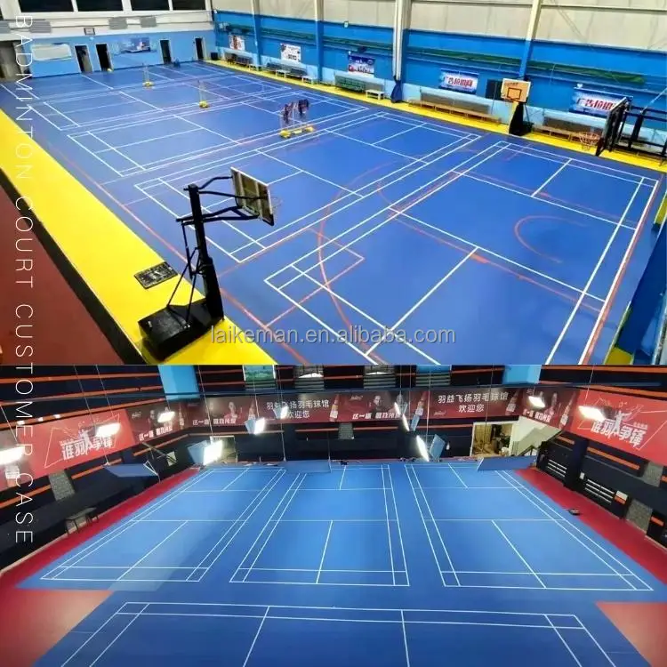 Anti-slip Sports Room Pvc Floor waterproof vinyl flooring Professional Badminton Court Floor