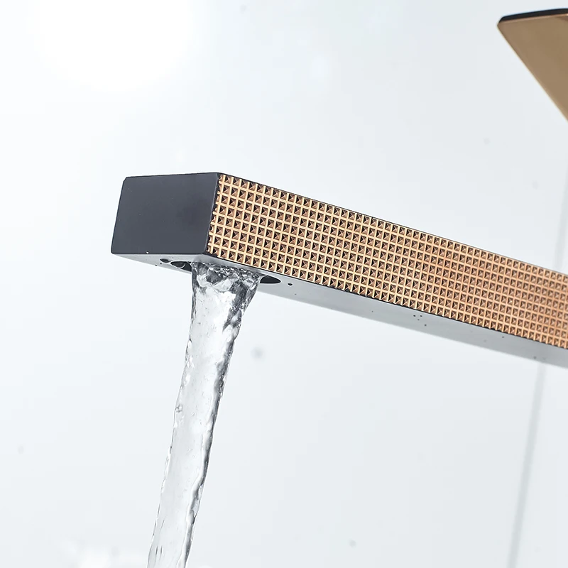 Momali Factory Price Bathroom Deck Mounted Black Rose Gold Antique Basin Faucet Washing Hair Basin Faucet Single Handle