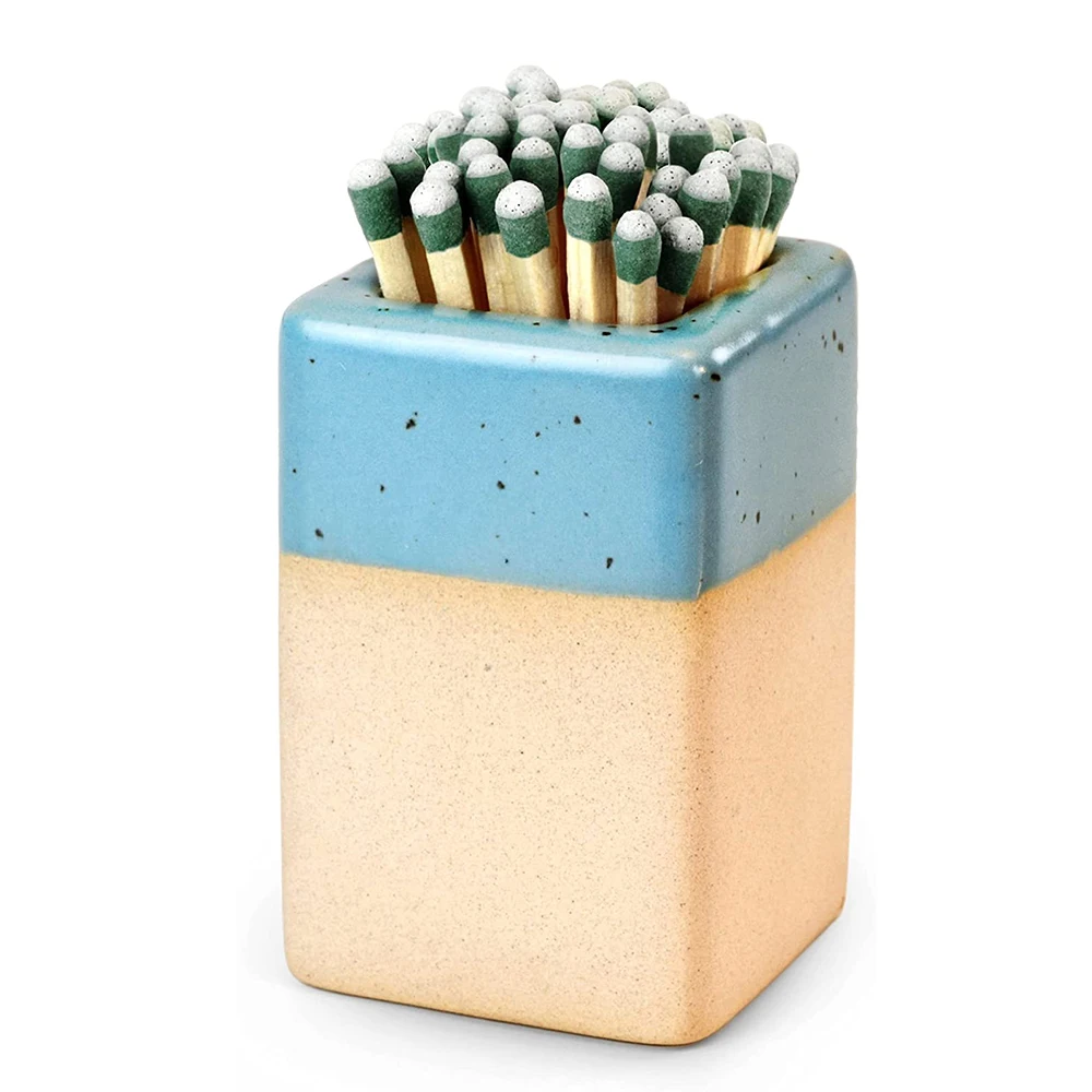 Modern Design Square Wholesale Candle Accessory Stick Container Ceramic Match Holder