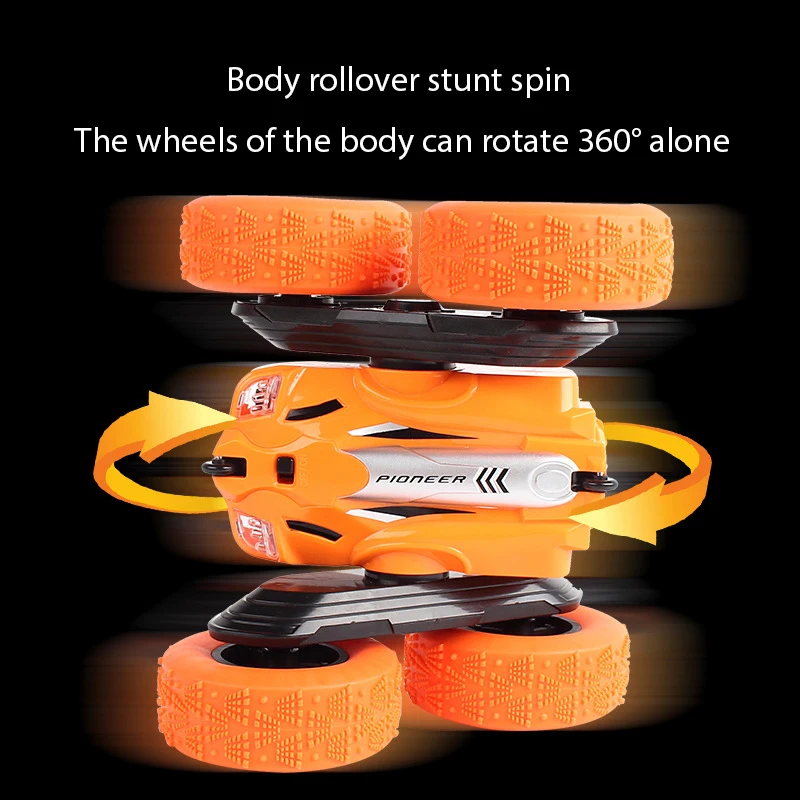 2.4G Flip Stunt Car With Light 360 Rotate Dancing Remote Control Double-Sided 4WD RC Stunt Car Toys For Kids