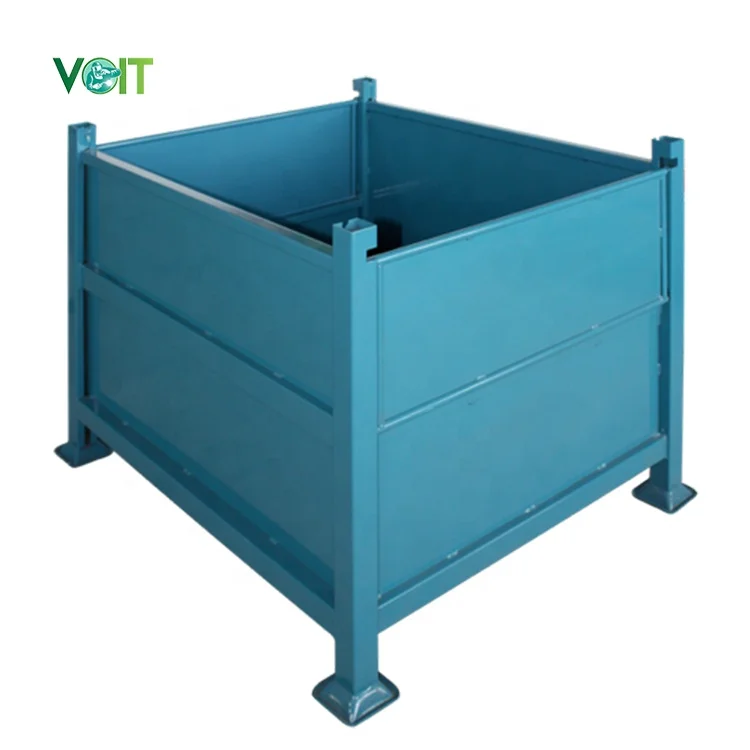 Powder Coated Stackable Metal Stacking Containers For Construction