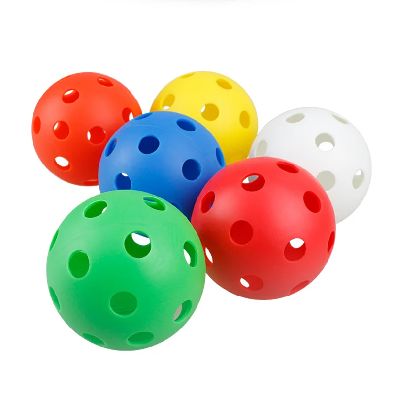 Wholesales multi colors 72mm Bulk Sale Assorted Colors OEM Outdoor Indoor Plastic Mini Pickleball With 26 Holes