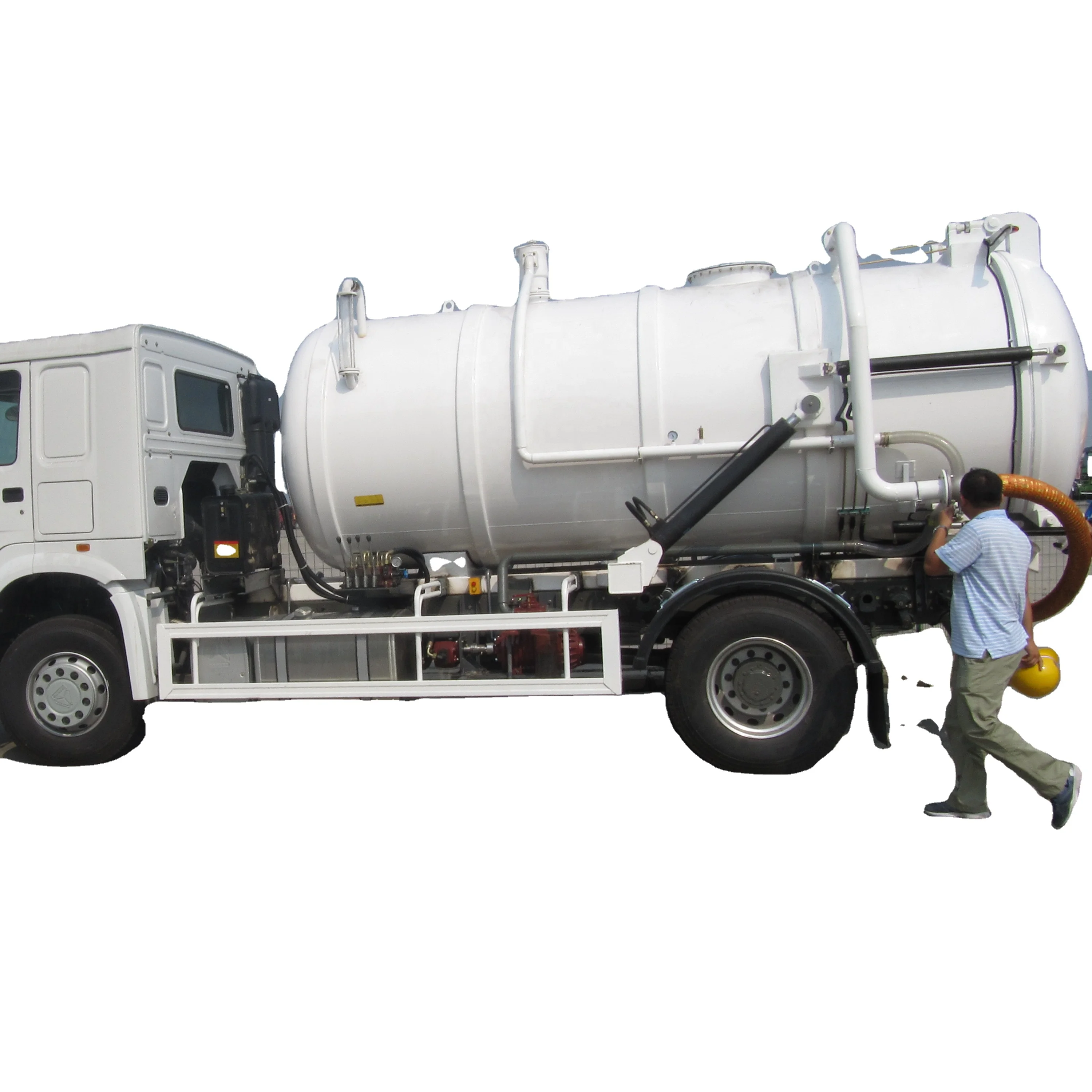 Китайский Вакуумный Очиститель Sinotruk HOWO 4X2 290HP 6 колес 10 куб. М резервуар для высокопрочной промывки канализации грузовик всасывания сточных