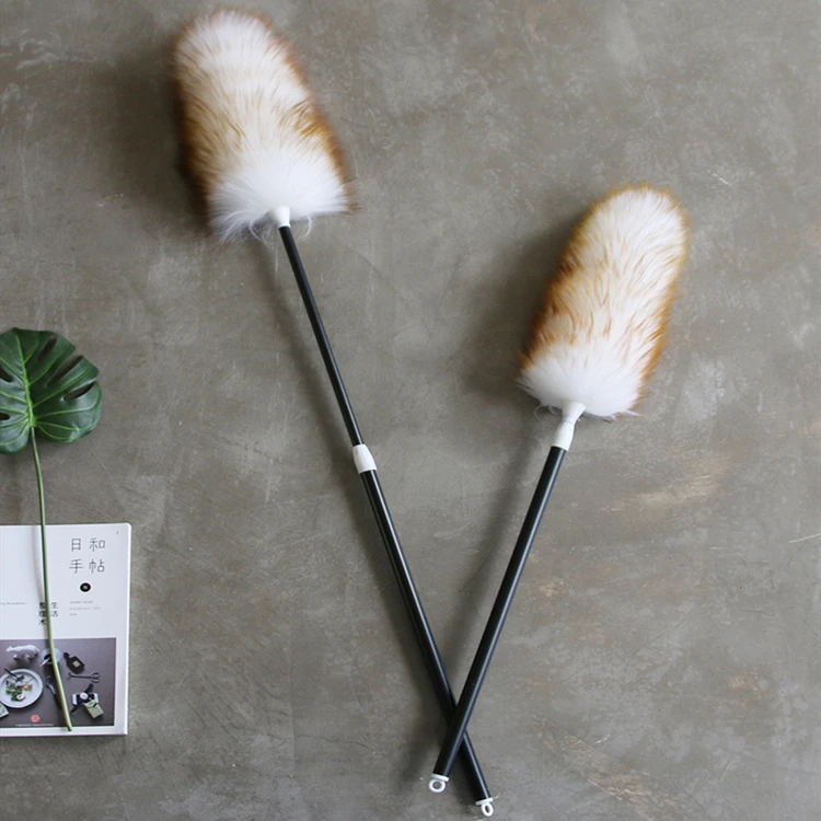 Household Cleaning Tools Feather Brush Duster Soft Wool Dust Cleaner with Wooden Handle