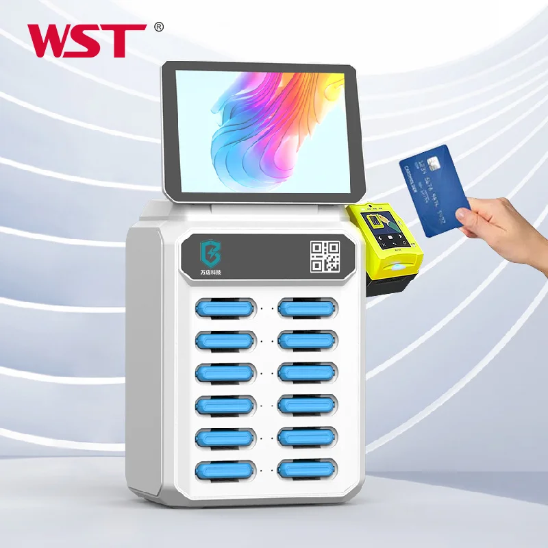 OEM POS outdoor sharing power station rental power bank charger built in cable lease powerbank supply