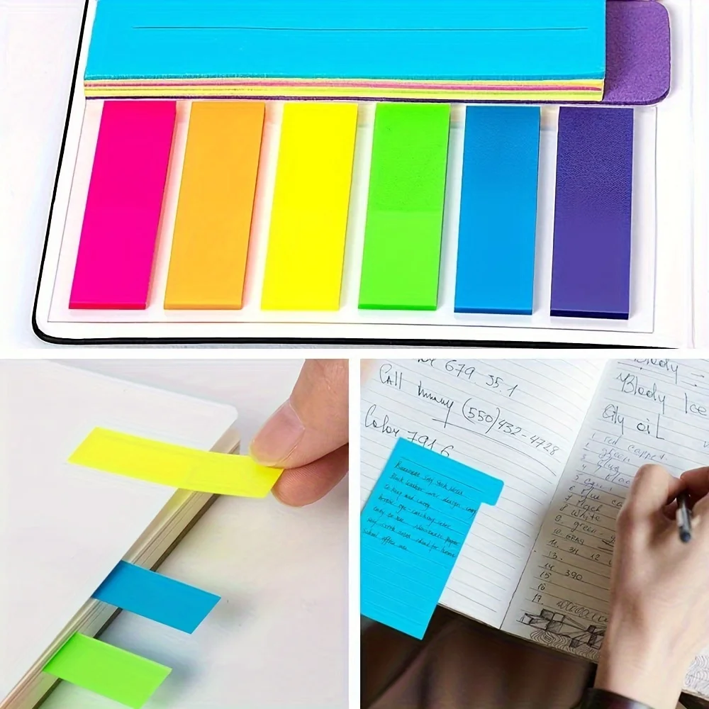 Sticky Note Set, 402 Sheets Self-Stick Divider Memo Notes Pads Bookmark Writing Label Colourful Markers Bookmark with PET Index