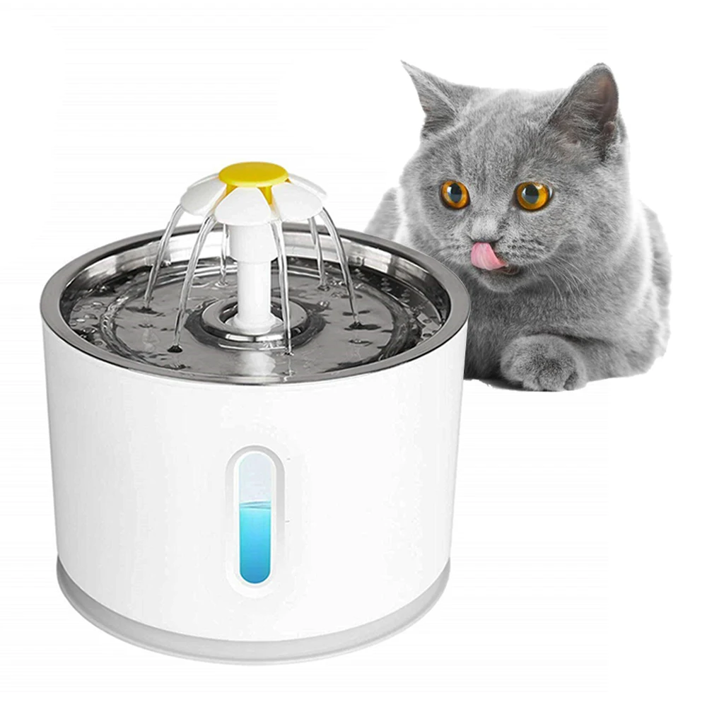 Automatic LED Stainless Steel Pet Drinker Smart Cat Drinking Water Fountain