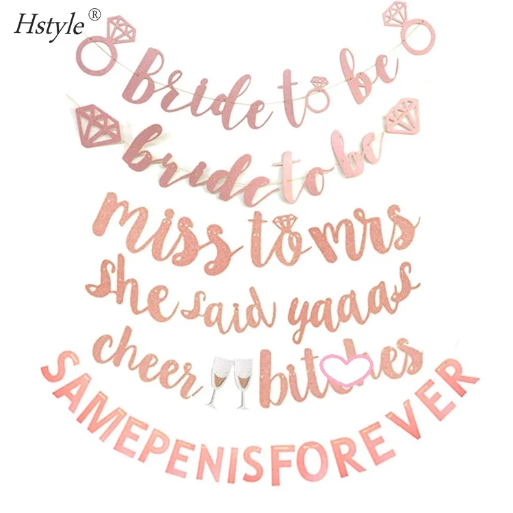 Miss to Mrs Banner Premium Gold Glitter Cardstock Paper Larger Text For Better Visibility Perfect Decor For Bridal Shower S553