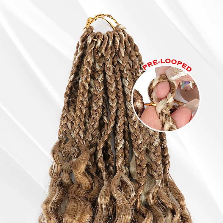 Julianna New Arrivals Synthetic Wholesale Kanekalon Fiber Crochet Braiding Hair Curly Goddess Box Braid Wet Wavy Wave