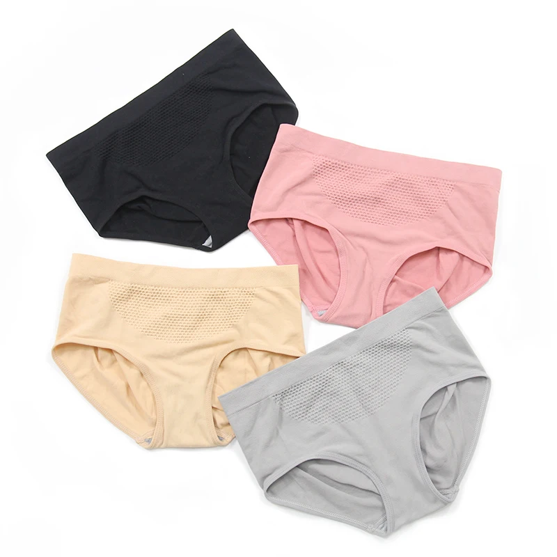 Comfortable nylon solid seamless ladies panties women underwear stocklot