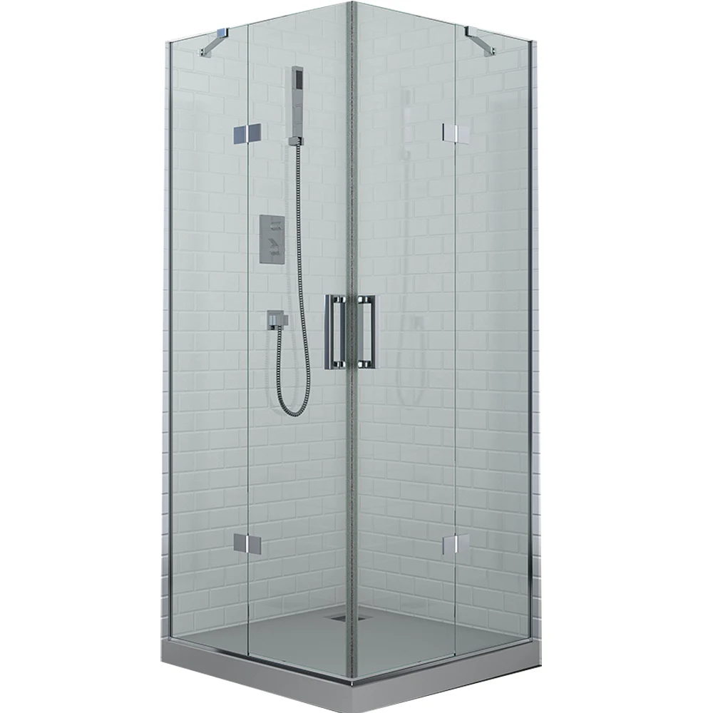 Стеклянная душевая кабина из закаленного стекла шарнирная стеклянная маленькая квадратная дверь для душа