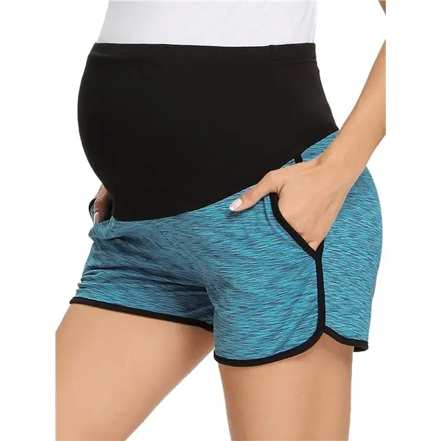 Высококачественные шорты для беременных леопардовые тренировочные шорты для беременных с карманами