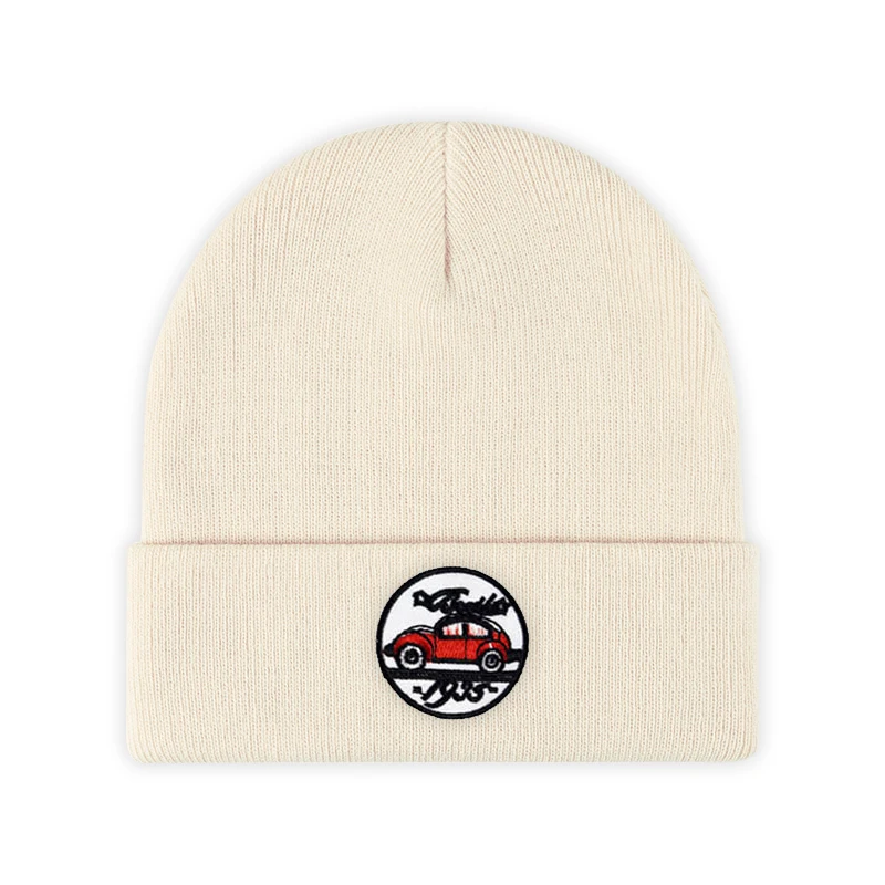 Oem Fashion Knitted 100% Acrylic Warm Men Women Couple Y2K Custom Skull Beanie Jacquard Cold Cap All Over Print Beanie Hats