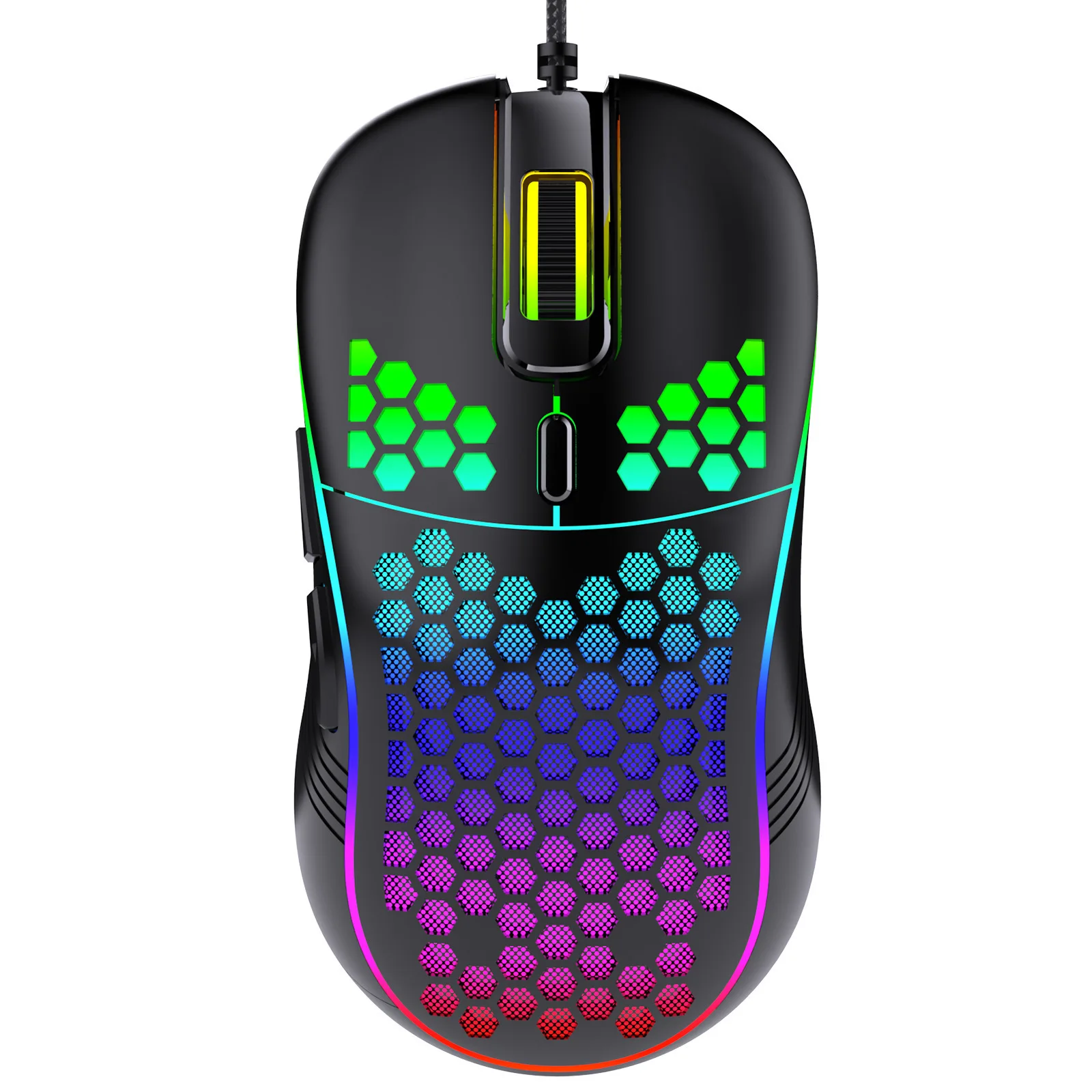Fashion Honeycomb RGB Gamer Mouse Computer High Quality Lightweight Ergonomics Wired Glowing LED Gaming Mouse