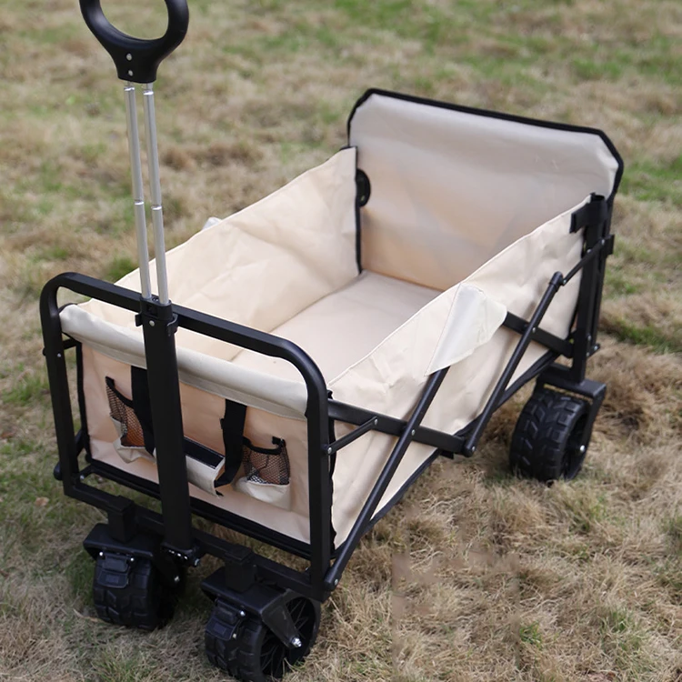 Outdoor Camping Leisure Sport Collapsible Foldable Utility Camping Wagon Garden Use Beach Leisure Trolley Tool Car