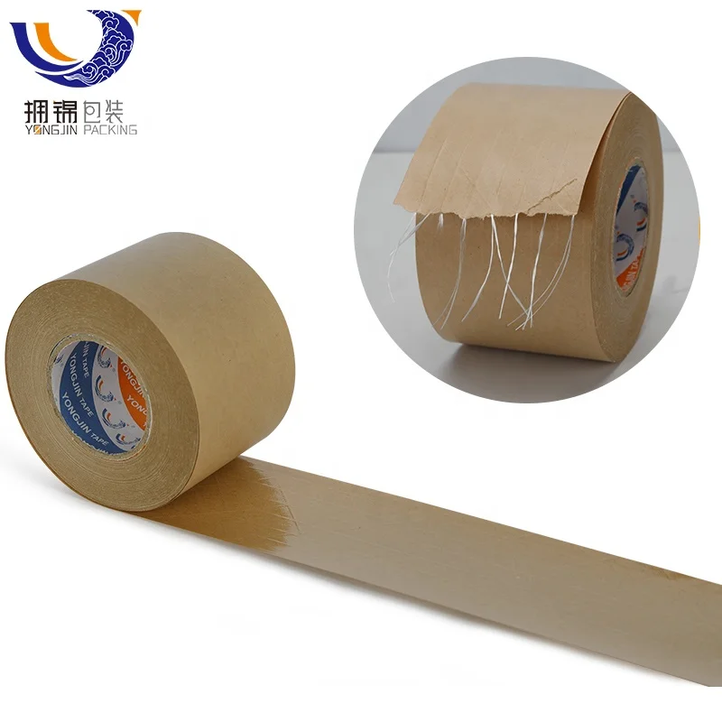 Eco Friendly Packaging Brown Kraft Paper Tape Water Activated Paper Adhesive Tape