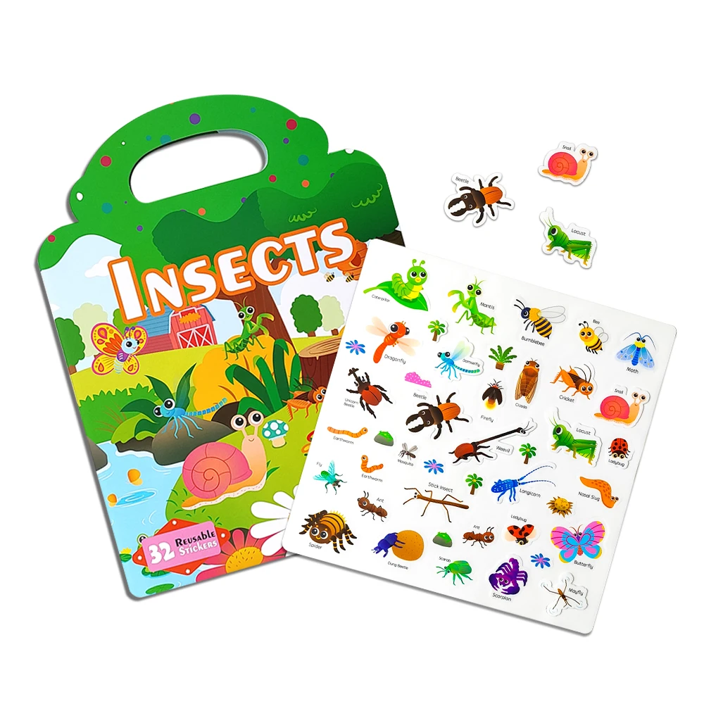OEM Wholesale TPE Reusable Sticker Books Learning Toys Cute 3d Anime Stickers Waterproof Jelly Stickers For Kids