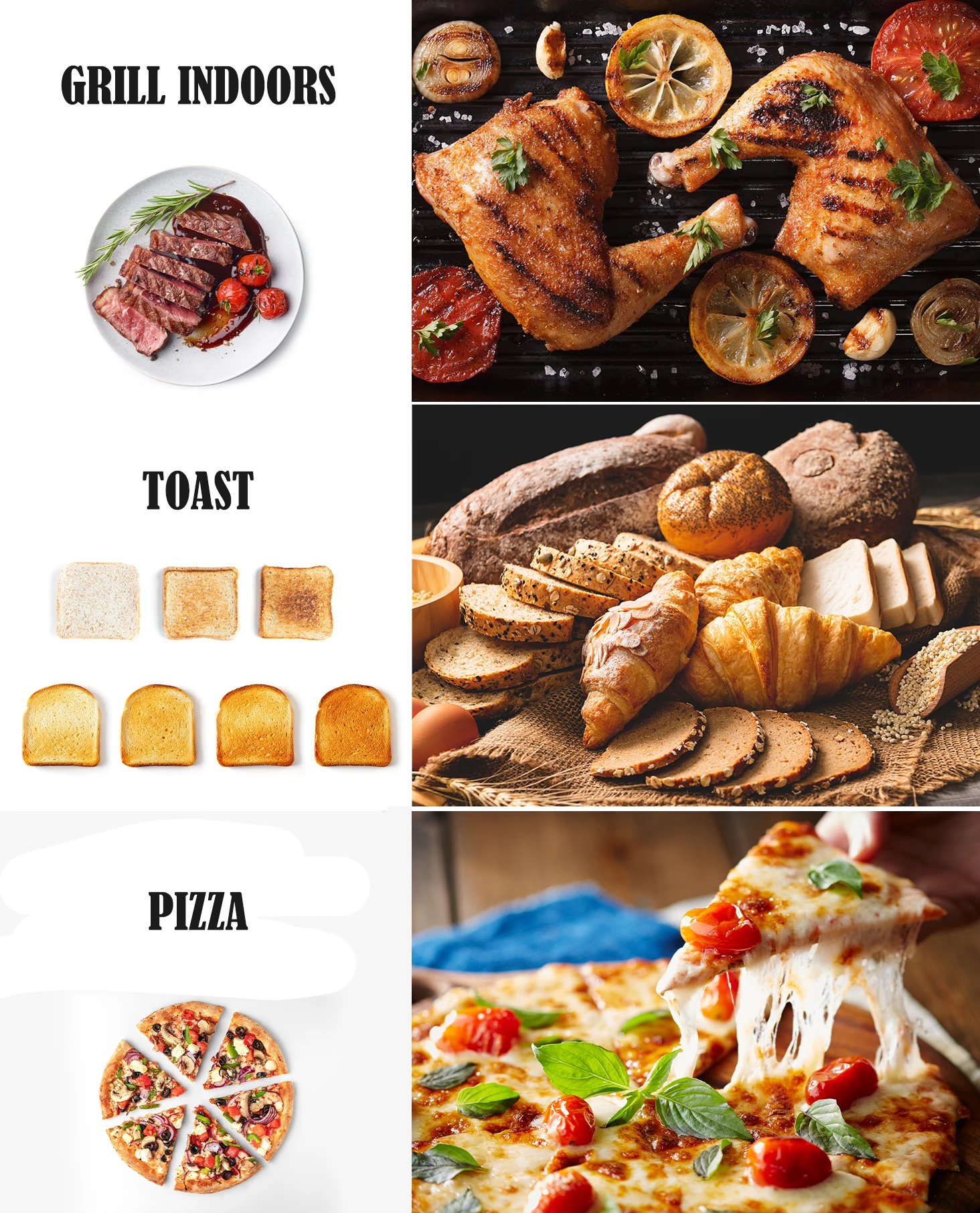 Professional Factory Household Stainless Steel Kitchen Appliances Electric Toaster & Pizza Ovens With Timer 35L Oven