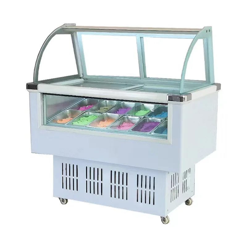 6/8/10/12 trays Mini Gelato Ice Cream Popsicle Display Freezer Showcase For Sale