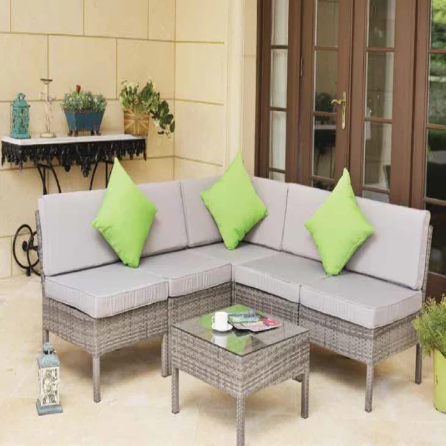 6pcs sofa sets Corner rattan/wicker sofa set outdoor furniture