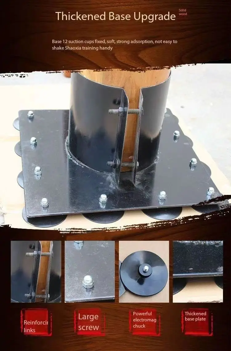 Bruce Lee IP Man Kung Fu Wing Chun Wooden Man Pile Chinese Martial Arts Gym Combat Training Fitness Suction Cup Style Floor Pile