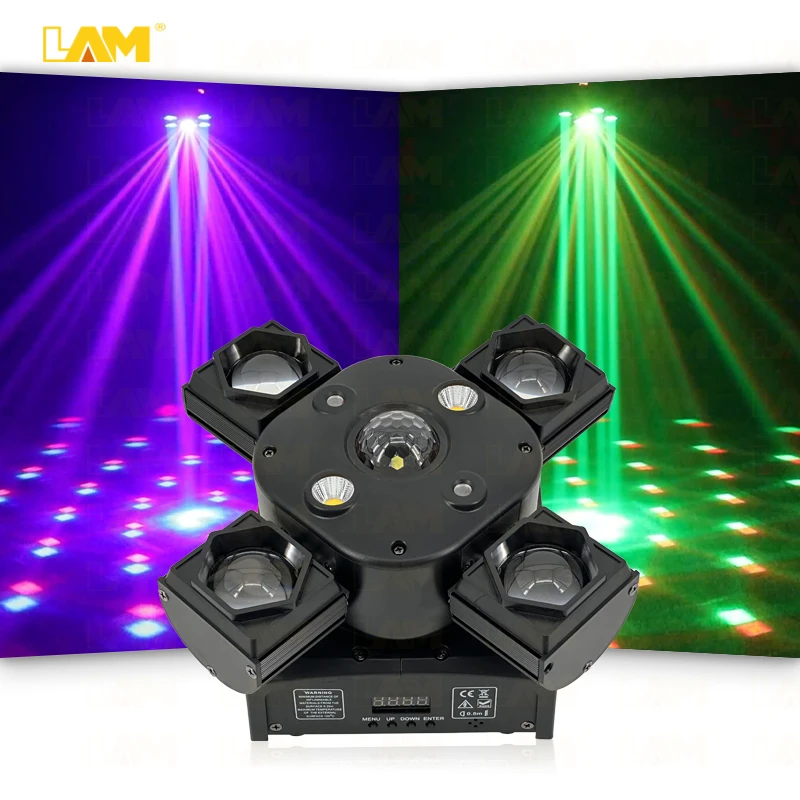 80W 4in1 Led stage lights 4 armed dj lights lazer dj equipment Mini 4 Arms Beam Strobe Laser Led Moving Head Light For Disco