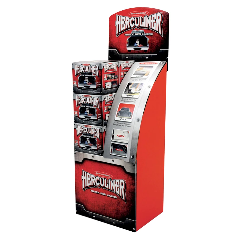 Custom advertising floor pop display stand corrugated cardboard batteries car mobile phone accessories display stand