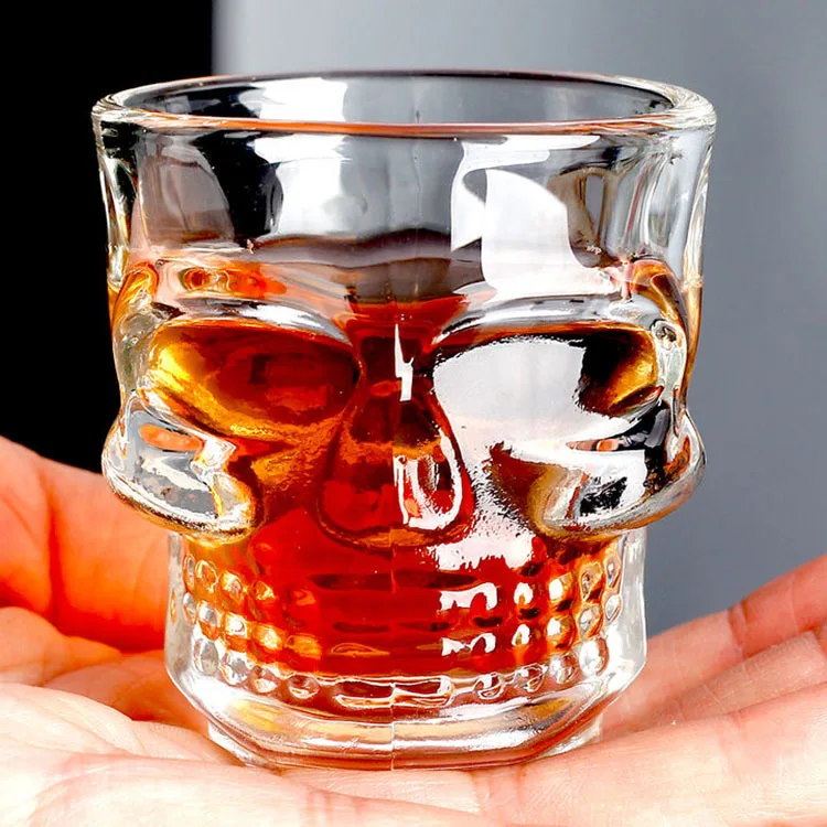 1.5oz  skull design liquor vodka alcohol shot glass