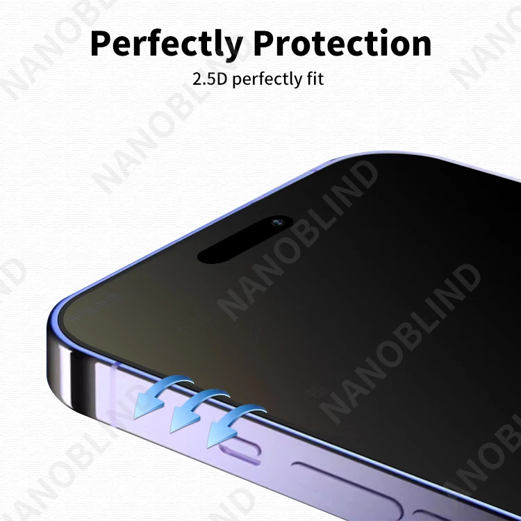 NANOBLIND 360 Degree Privacy Screen Protector Full Glue 2.5D Guard 4 Way Anti Blue Light Protective Film For iPhone 14