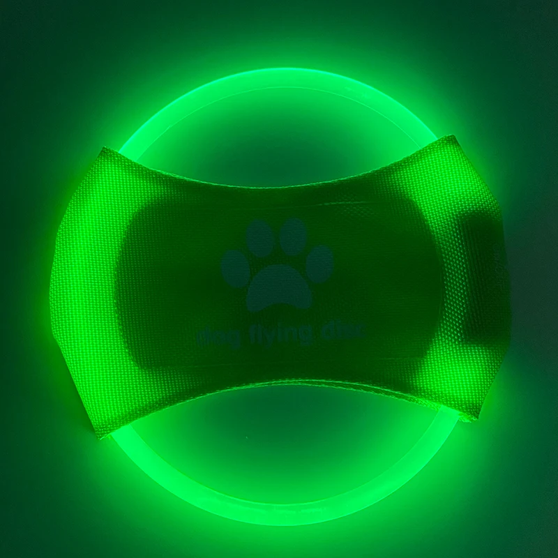 USB rechargeable LED Flying Disc Outdoor Dog Fetch Night Luminous Light Training Pet Toys