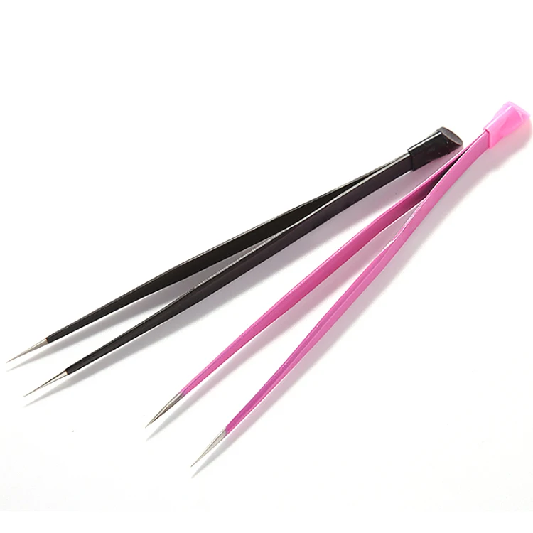 Hand Crafted Volume Tweezers Deep Angled Pointed Eyelash Applicator Tweezer Peseta Manicure Tool Forceps Clippers Eyelash