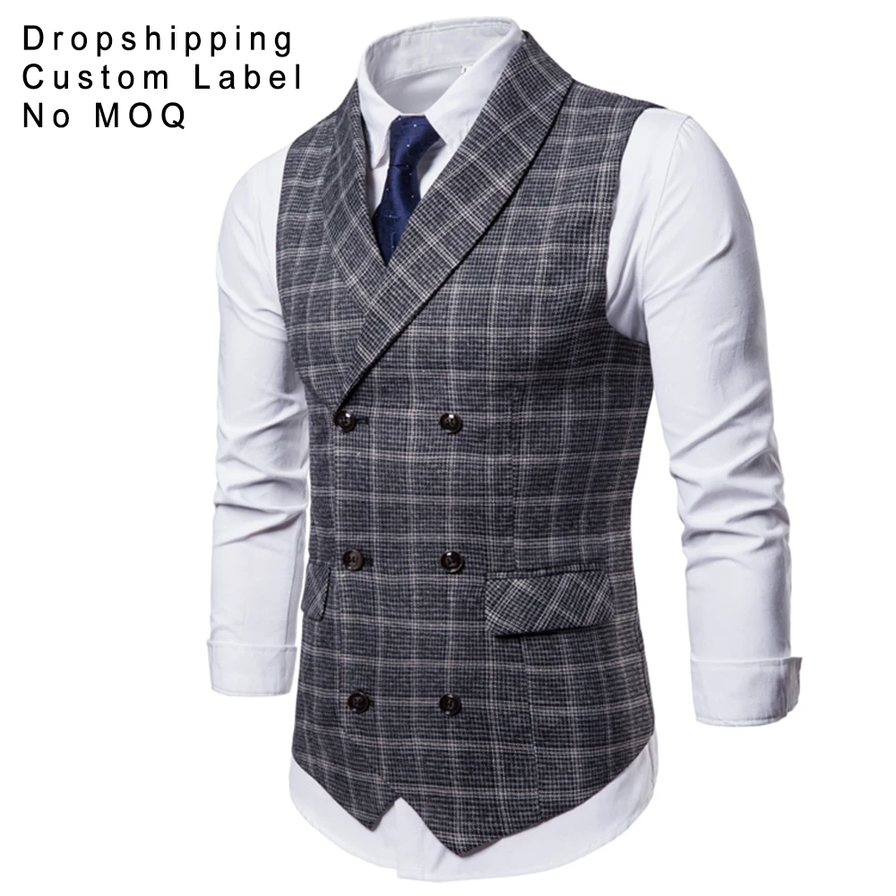 
Latest Waistcoat Design for Men Customised Mens Waistcoat Polyester Cotton COLLARLESS Breathable Anti-shrink OEM Service Plaid 