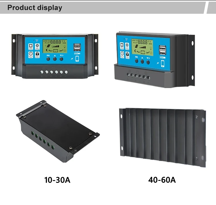 Регулятор заряда солнечной батареи 12 В 24 10А 20А 30А 40А 50А 60А PWM