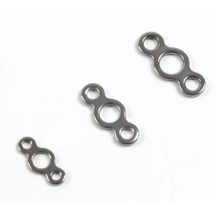 Ocean Jigging Fishing Hook Connector Solid Stainless Steel Three Holes Ring Fishing Accessories