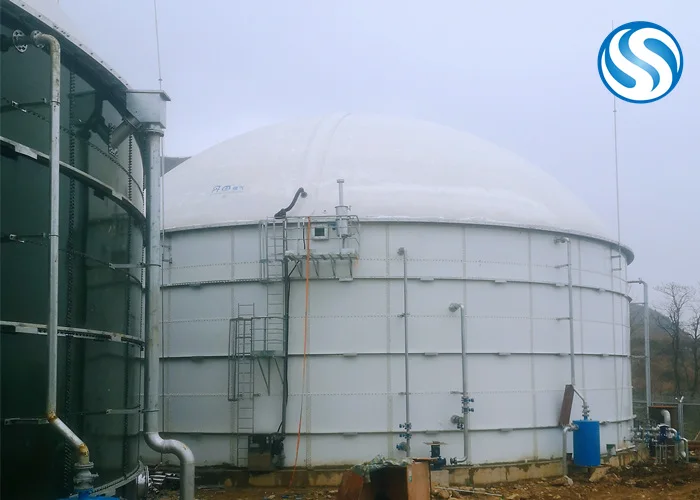 Factory CSTR biogas digester tanks GFS/GLS biogas plant for cow farm