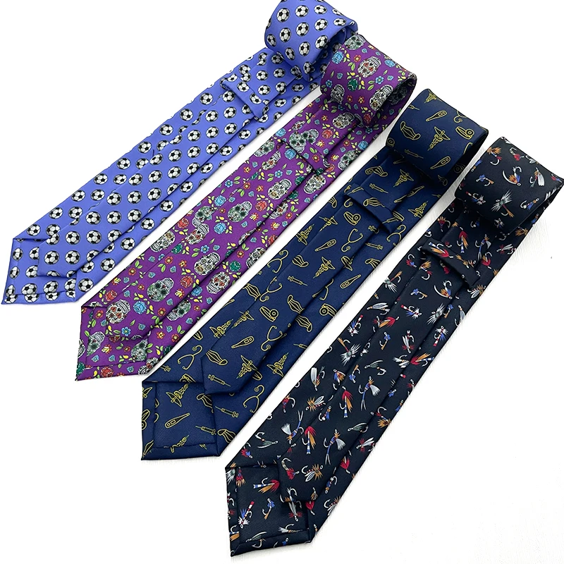 TONIVANI-64-5 Football Doctor Mens Printed Necktie Novelty Polyester Ties