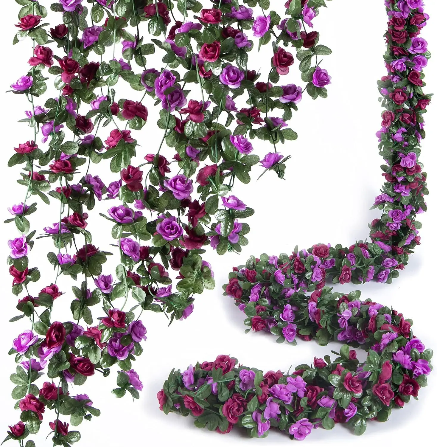 2024 Hot Sale Artificial Flower Rose Vine Home Wall Decoration Door Decoration Party Wedding Arch Rose Wisteria Hanging Flowers
