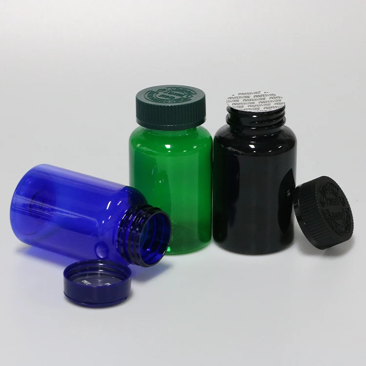 Vitamin bottle 80ml 100ml 120ml 150ml white Amber blue black green Plastic Pharmaceutical Pill Capsule Bottles