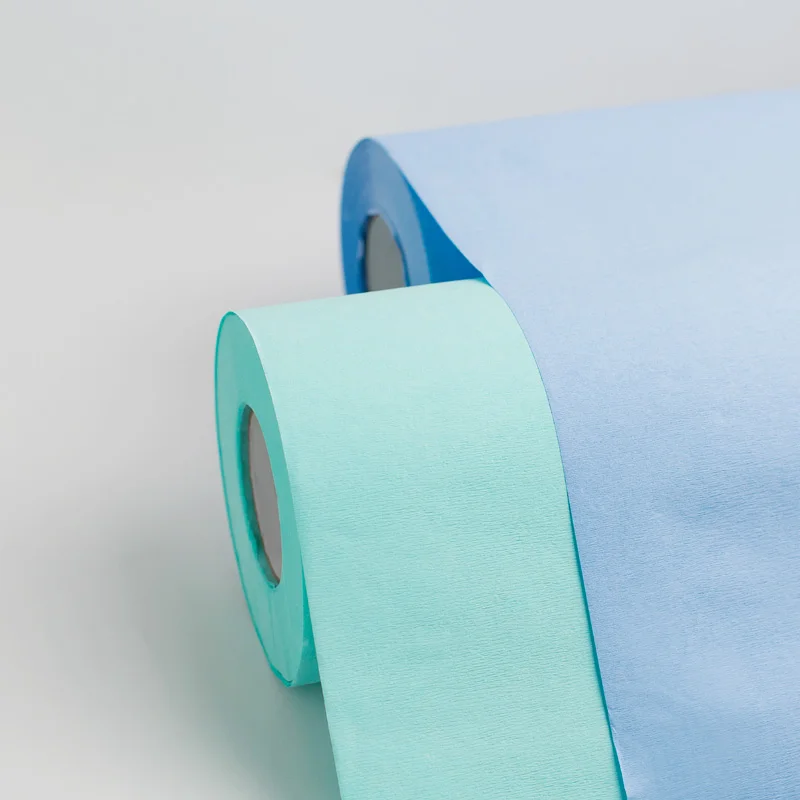 Medical disposable double sided autoclave sterilizer crepe paper wrapping paper roll