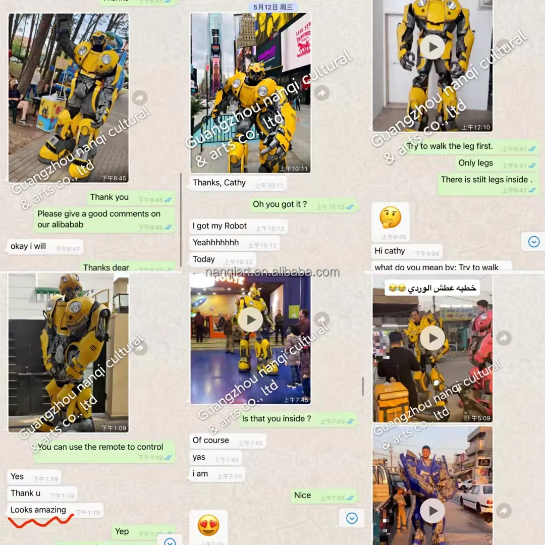 2022 New Arrival 10ft Tall Realistic Human Wearing Animatronic Cosplay Robot Costume For Entertainment Park