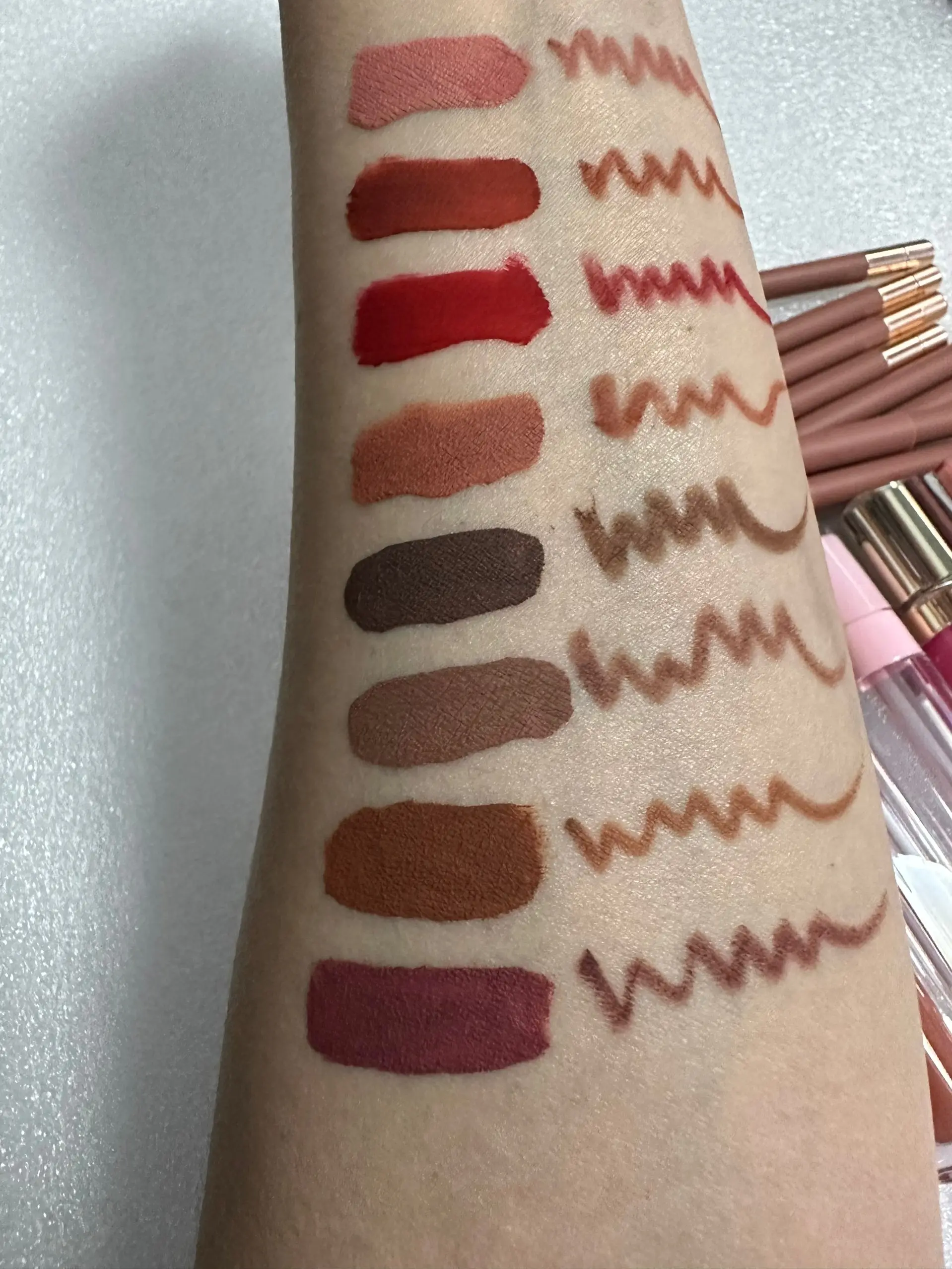 Vegan Lipliner Matte Lipstick Lipgloss Makeup Set Nude Lip Gloss Lip Liner Collection Lip Gloss Kits Wholesale