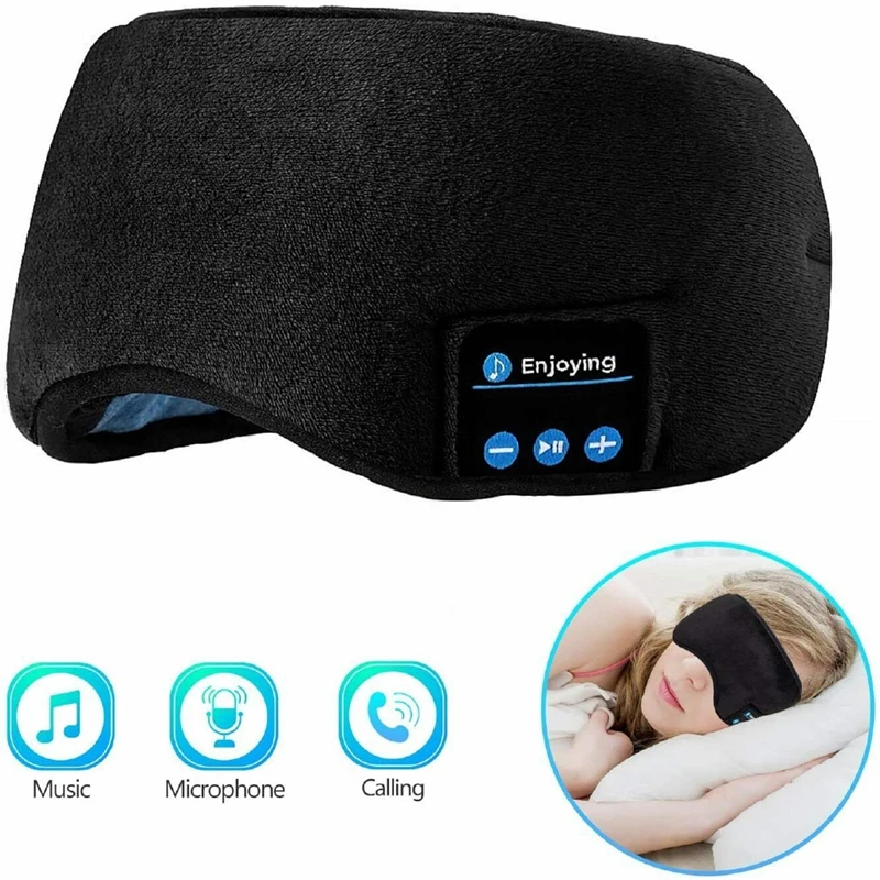 Hot Sale Multi-function Blue tooth 5.0 Wireless 3D Eye Sleep Mask Earphones Music Travel Call With Microphone HeadSet