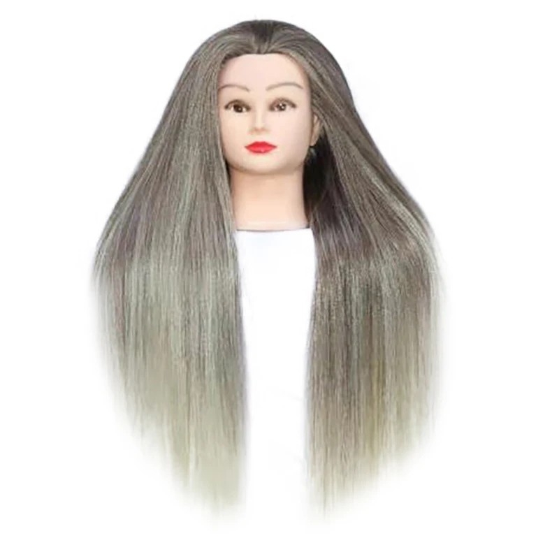 24 Inch Yake Silk With Mannequin Head With Human Hair For Training